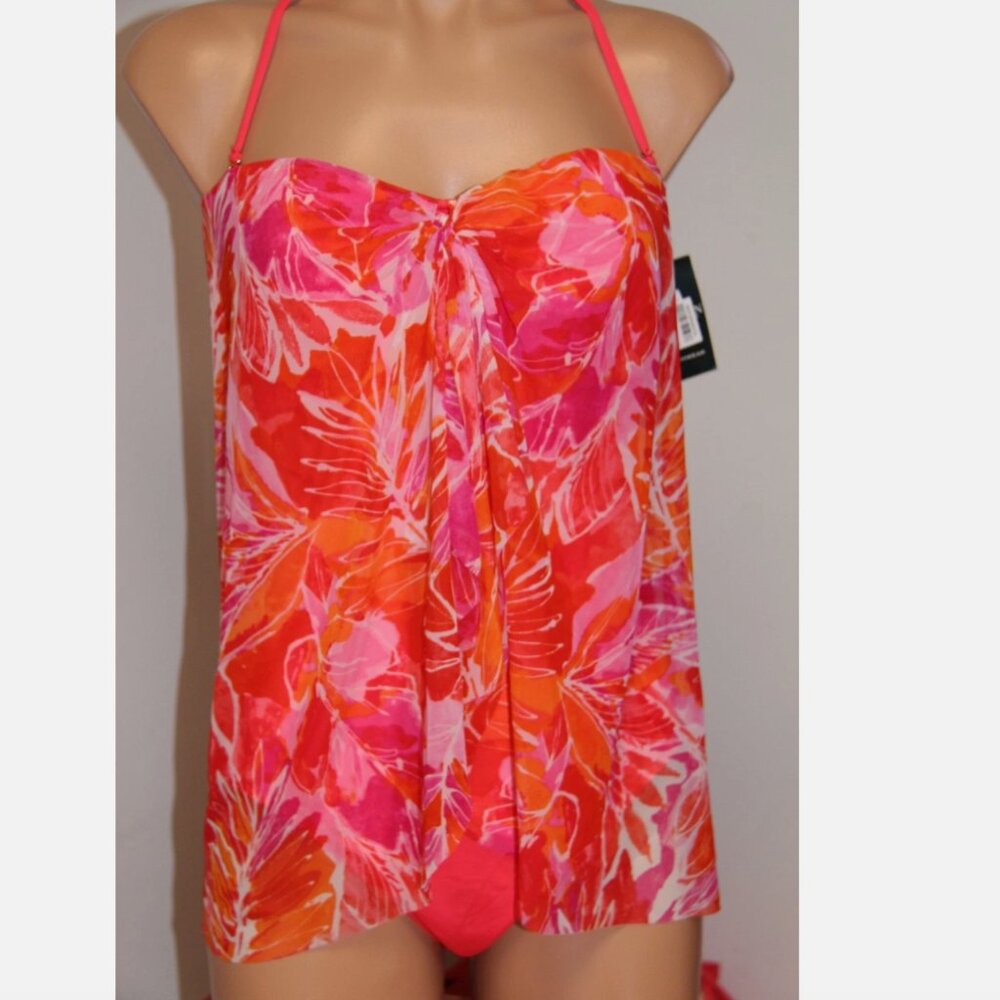 NWT Ralph Lauren Swimsuit Bikini 1 One piece Fly Away Orange
